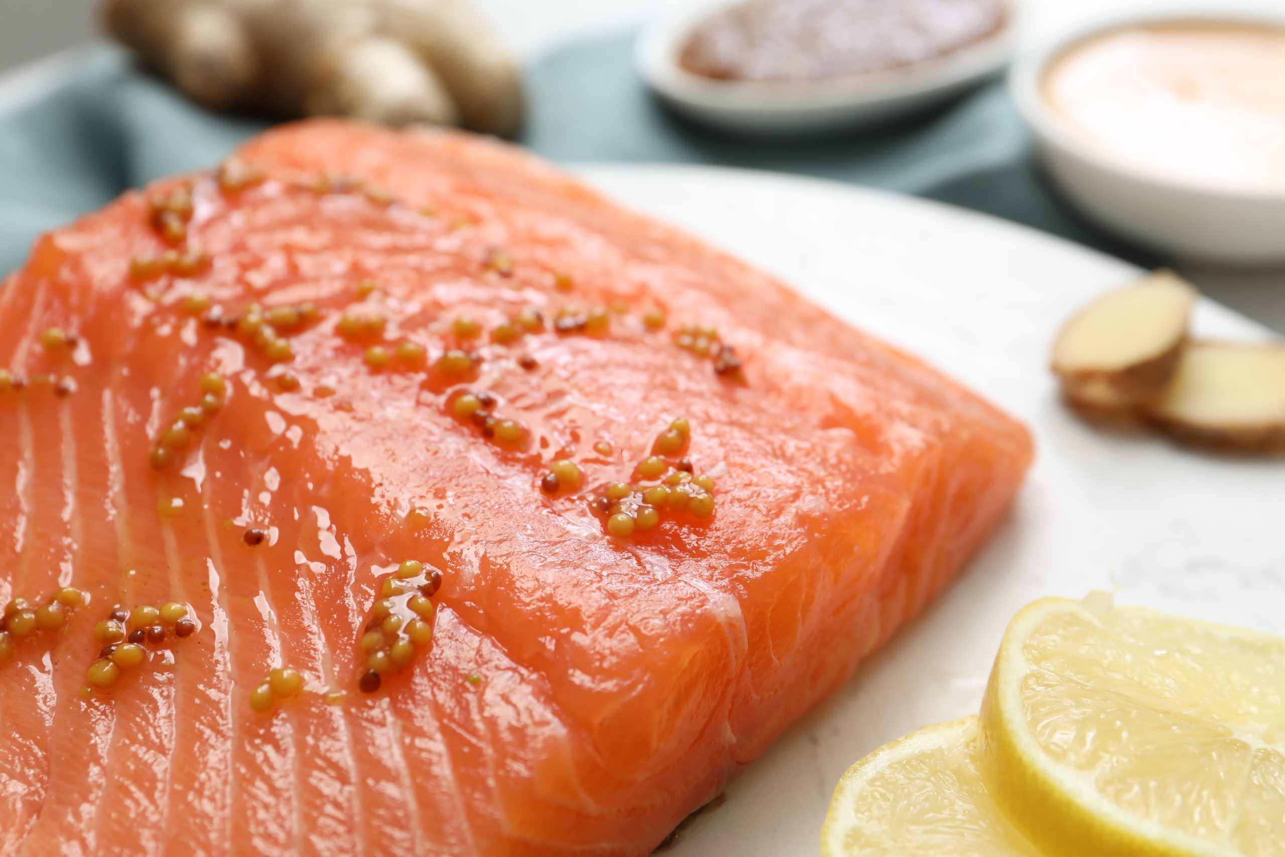 Saumon avec moutarde et citron